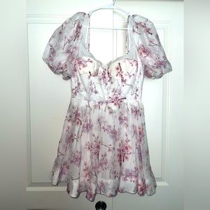 BARDOT floral puff sleeve dress